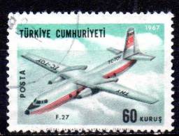 TURKEY 1967 Air. Aircraft - 60k - Fokker F27 Friendship FU - Poste Aérienne