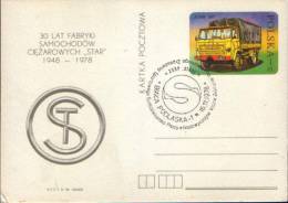 Poland-Postal Stationery Postcard 1978-30 Years Truck Factory "Star" - Trucks