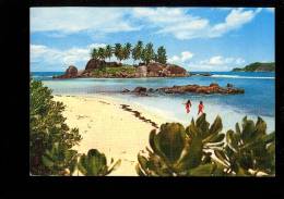 SEYCHELLES Port Glaud Beach  2 Women In Swimming Suit Bikini  + Bird Stamp Sterne Blanche - Seychelles