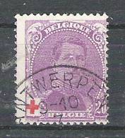 Belgique 1914, CROIX ROUGE, Yvert N° 131, 20 C Violet  / Rouge,Albert II Obl ANTWERPEN / Anvers, TB, Cote 15 Euros - 1914-1915 Red Cross