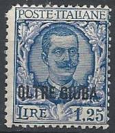 1926 OLTRE GIUBA FLOREALE 1,25 LIRE MNH ** - RR11396 - Oltre Giuba