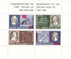 New Zealand 1969 Captain Cook Souvenir Sheet  MNH - Blocks & Sheetlets