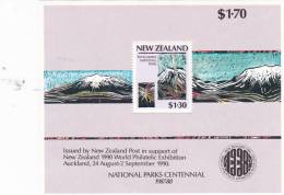 New Zealand 1987 National Parks Centennial Mini Sheet  MNH - Blocks & Kleinbögen