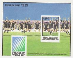 New Zealand 1991 Rugby World Cup Mini Sheet  MNH - Hojas Bloque