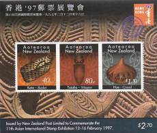 New Zealand 1997 Hong Kong  97 Maori Mini Sheet  MNH - Blokken & Velletjes