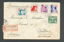 1932  NETHERLANDS  GRAVENHAGE  REGISTERED   COVER  TO  ESTONIA  TALLINN , CHILDREN  WELFARE , DISABLED  BLIND  GIRL ,M - Brieven En Documenten