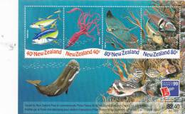 New Zealand 1999  Philex France Underwater Mini Sheet  MNH - Blocs-feuillets