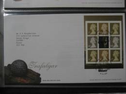 Great Britain 2005 Trafalgar Pane Booklet Fdc - 2001-2010 Em. Décimales