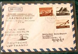 FIRST FLIGHT COVER Erstflug  LH Sofia Berlin 1956  #cover2069 - Posta Aerea