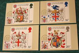 MAXIMUMKARTE MAXIMUM CARD  CARTE MAXIMUM   GB  1984 Michel Nr  975 -78 College Of Arms  #cover2144 - Carte Massime