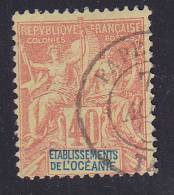 OCÉANIE N° 10 40C ROUGE ORANGE TYPE ALLEGORIQUE OBL - Otros & Sin Clasificación