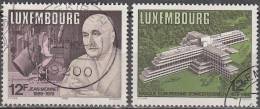 Luxembourg 1988 Michel 1207 - 1208 O Cote (2008) 0.80 Euro Jean Monnet - 30 Ans BEI Cachet Rond - Usati