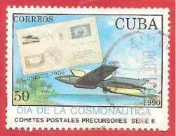 CUBA - 1990 - USATO - DIA DE LA COSMONAUTICA - Cent. 50 - Oblitérés