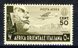 AOI Posta Aerea 1938 SS 11 Soggetti Vari, N. A2 C. 50 Bruno Oliva MNH  Cat. € 275 - Afrique Orientale Italienne
