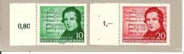 DDRsp109/ Mi.Nr.528-29**/ Schumann, Komponist, 1956, MIT Rand - Ungebraucht