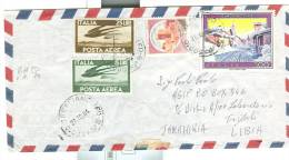 STORIA POSTALE, CASTELLI £. 300+TURISTICA 300+POSTA AEREA 25+5, £. 630 IN TARIFFA LETTERA 1°PORTO VIA AEREA PER LIBIA, - 1981-90: Storia Postale