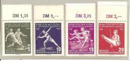 DDRSP114/ Mi.Nr.530-33**/ Turn/Sportfest 1956 (Fussball, Turner Etc.) Mit , Oberrand - Ungebraucht