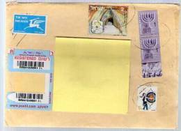 Israël Lettre Cover Par Avion Via Air Mail Registered Recommandé - 4 Tp Dont Archer Tir à L'arc Sport - CAD Effacé - Covers & Documents