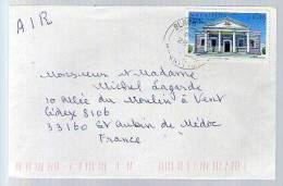 Lettre Cover Par Avion Via Air Mail De Mauritius Ile Maurice Pour France - CAD Black River Effacé / Tp Carnegie Library - Maurice (1968-...)