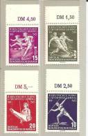 DDRSP115 Mi.Nr.530-33**/ Turn/Sportfest 1956 (Fussball, Turner Etc.), MIT  Oberrand - Ungebraucht