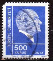 TURKEY 1972 Kemal Ataturk -  500k. - Blue On Blue   FU - Gebraucht