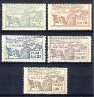 Castelrosso 1923 SS 2 Occupazione Italiana Dell'isola N. 10-14 MNH Cat. € 100 - Castelrosso