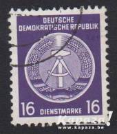 1954 - DDR - Michel 7 [Dienst Briefmarke/Service: Coat Of Arms GDR - Compass To Left - Dotted Background] - Used