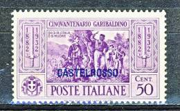 Castelrosso 1932 SS 5 Garibaldi N. 34 C. 50 Lilla MH  Cat. € 30 - Castelrosso