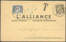 CERES 10 Centimes Obl. Sc De St-JORIS-ten-DISTEL Sur C.P. Du 2-III-1935 Vers Antwerpen Et Taxée à 50 Centimes . TB -  87 - 1932 Ceres And Mercurius