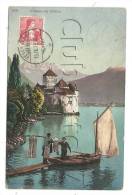 Veytaux (Suisse, Vaud) :  MP Du Chargement Des Filets Dans Une Barque à Voile Près Du Château De Chillon En 1908. - Veytaux