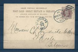 Briefkaart Van Manchester Naar St Nicolas (Belgium) 24/01/1887 (GA5799) - Covers & Documents