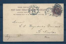 Briefkaart Van Bradford Naar St Nicolas (Belgium) 03/11/1887 (GA5803) - Covers & Documents