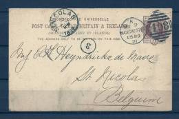 Briefkaart Van Manchester Naar St Nicolas 09/03/1889 (GA5812) - Covers & Documents