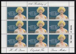 Pitcairn Islands MNH Scott #193 Sheet Of 9 50c Queen Mother In Yellow Hat - 80th Birthday - Pitcairninsel