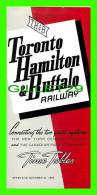 TIMETABLES - SCHEDULES - OCTOBER 27, 1963 - TORONTO, HAMILTON & BUFFALO RAILWAY - NEW YORK CENTRAL SYSTEM & C.P.R. - - World