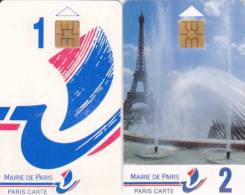 2 Paris Cartes Stationnement, Bateau1 Puce Smart1 + ,Tour Eiffel 2 Puce GEM2, Cote Totale 60€ - Parkeerkaarten