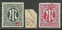 Deutschland 1945/46 Bizone Michel 30 & 32 MNH ABART Error Variety - Neufs