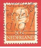 OLANDA - NEDERLAND - PAESI BASSI  - USATO - 1949 - Queen Juliana- Type 'En Face' - C. 10 - MICHEL NL 527 - Gebruikt