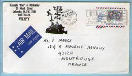 Lettre Cover Illustrée Girouette Par Avion Via Air Mail Australie Pour France - CAD Campsie 22-05-1981 - Briefe U. Dokumente