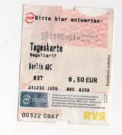 Alt255 Berlin, Berlino, Biglietto Giornaliero Metro Bus, Day Ticket. Tageskarte - Europe