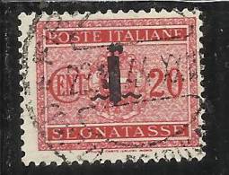 ITALY KINGDOM ITALIA REGNO 1944 REPUBBLICA SOCIALE ITALIANA RSI SEGNATASSE FASCIO CENT. 20 USED - Taxe