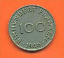 Sarre Monnaie De 100 Franken 1955 - Altri & Non Classificati
