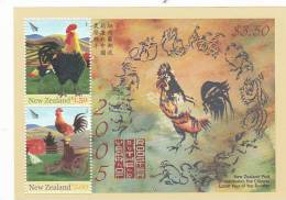 New Zealand 2005 Year Of  The Rooster Mini Sheet  MNH - Hojas Bloque