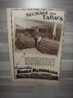 Reclame Uit 1934 - Cigarettes Boule Nationele - Séchage Des Tabacs - A4 Formaat - Sigaretten - Documents