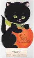 Halloween Cat Double Sided Hallmark Original Postcard  Cpa Ak (W3_1461) - Halloween