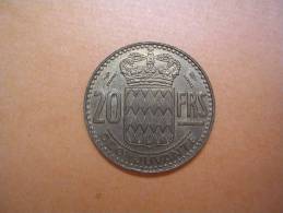 Monaco - Rainier 20 Francs - 1950 - 1949-1956 Old Francs