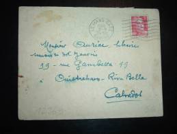 LETTRE TP MARIANNE DE GANDON 3F OBL.MEC. VARIETE 2-9-1946 LE MANS GARE (72 SARTHE) - 1945-54 Marianne Of Gandon