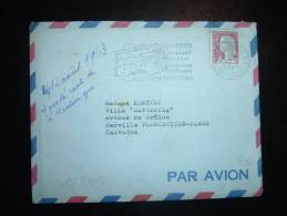 LETTRE PAR AVION POUR FRANCE TP MARIANNE DE DECARIS 0,25F OBL.MEC. 2-8-1963 FORT DE FRANCE RP (972 MARTINIQUE) - 1960 Maríanne De Decaris