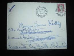 LETTRE TP MARIANNE DE DECARIS 0,25F OBL. 16-7-1964 FORT DE FRANCE RP (972 MARTINIQUE) + REEXPED PARIS XVII (AN.1) ANNEXE - 1960 Marianne (Decaris)