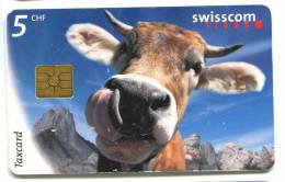 Suisse - Télécarte 5CHF - Vaches - Zwitserland